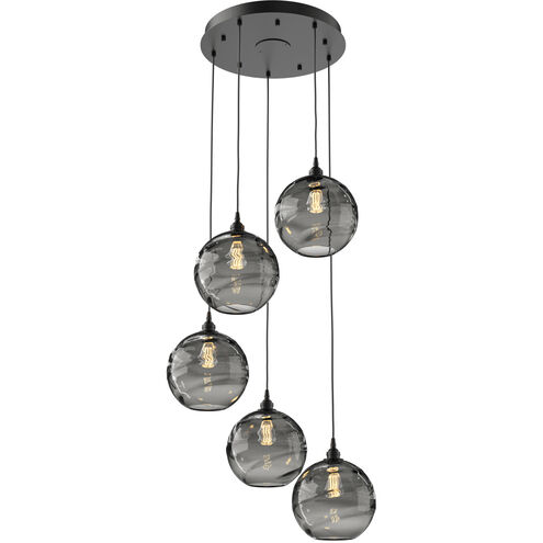 Terra 5 Light Matte Black Chandelier Ceiling Light, Round Multi-Port