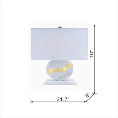 Anita 16 inch 40.00 watt Gold and White Table Lamp Portable Light