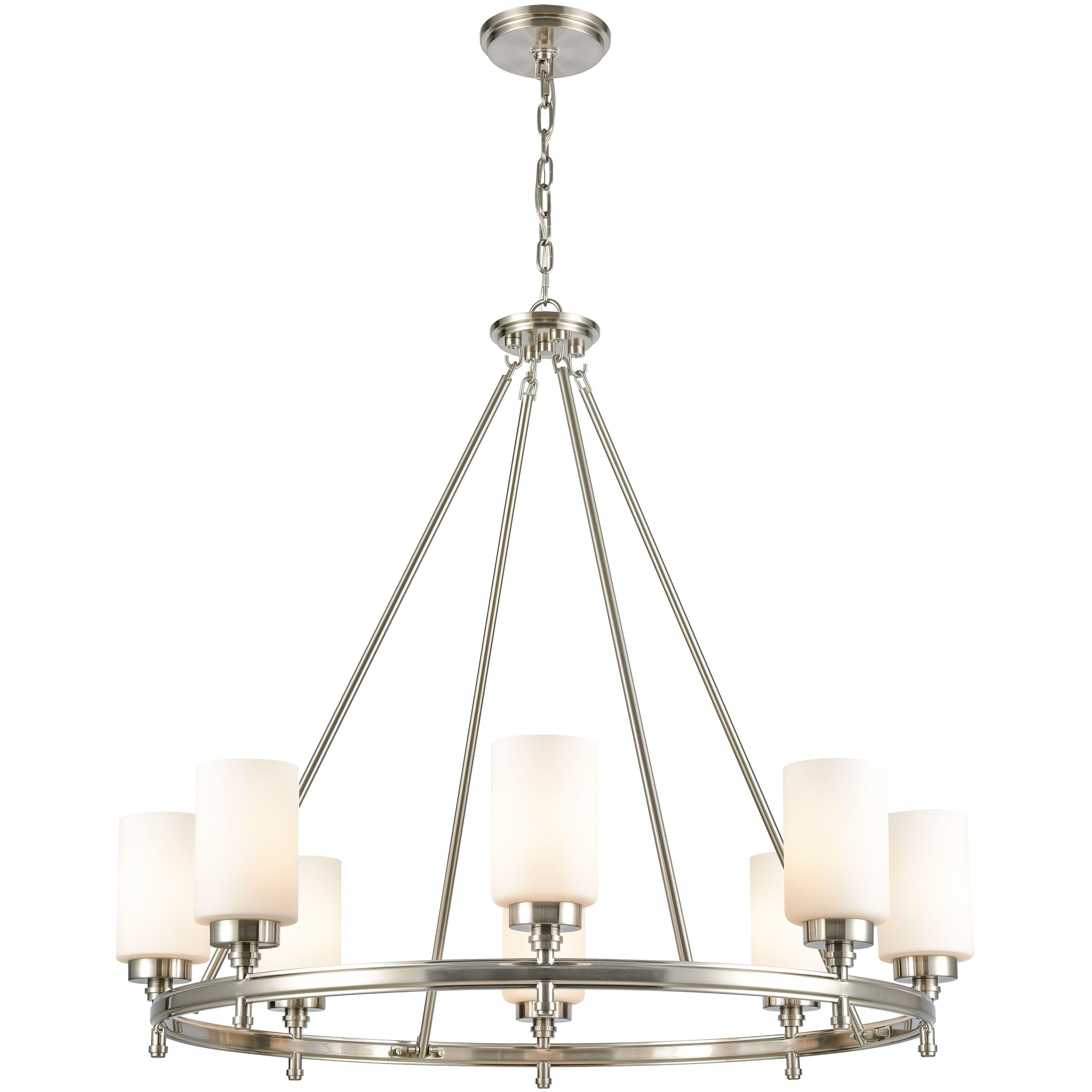Dawson 8 Light 33 inch Satin Nickel Chandelier Ceiling Light