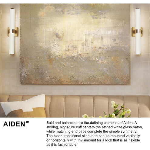 Aiden LED 31 inch Polished Nickel Vanity Light Wall Light, Vertical