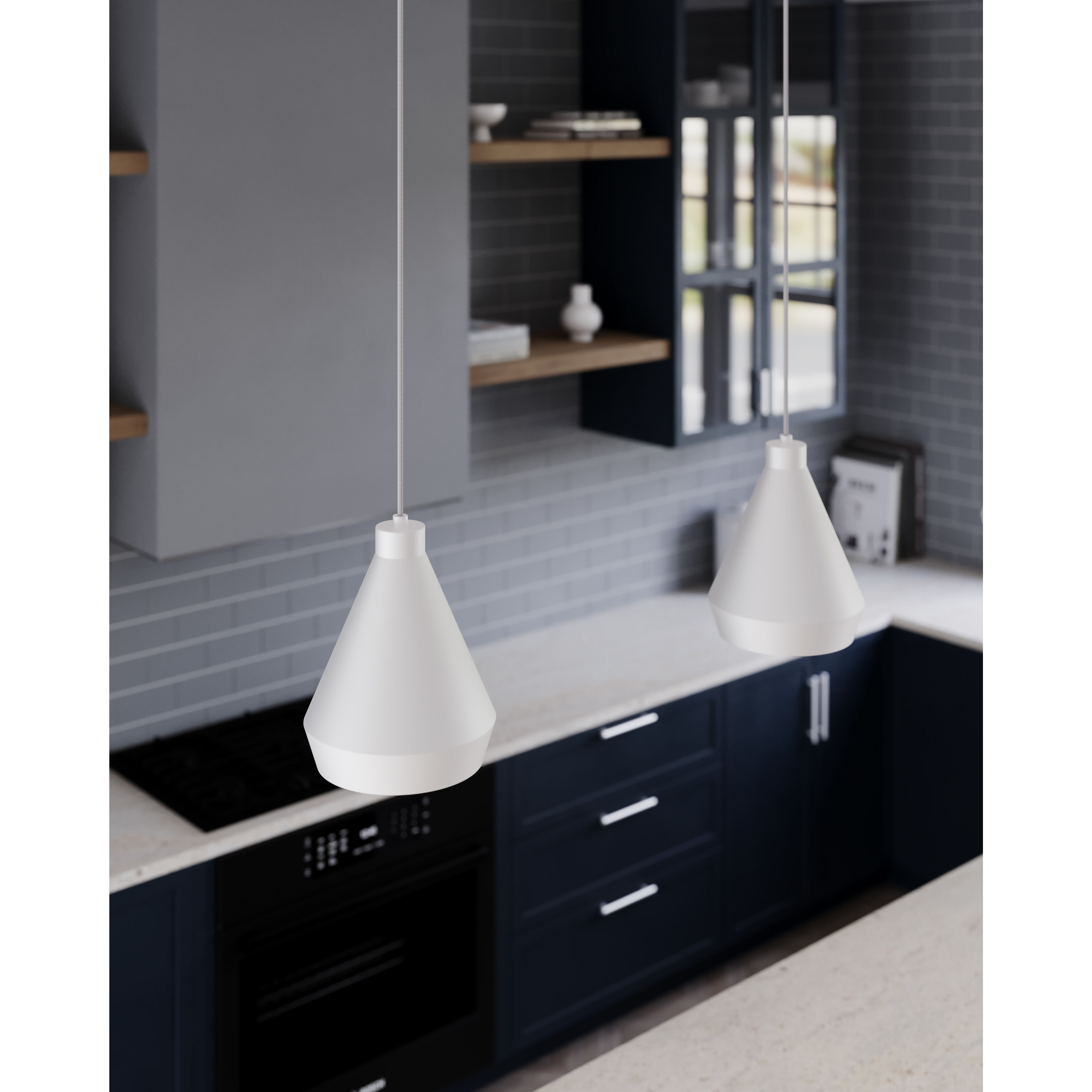 Koma LED 9 inch Satin White Pendant Ceiling Light in GU24 