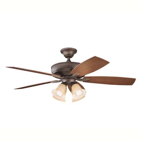 Monarch Ii Patio 52 inch Weathered Copper Powder Coat with Medium Walnut Blades Ceiling Fan