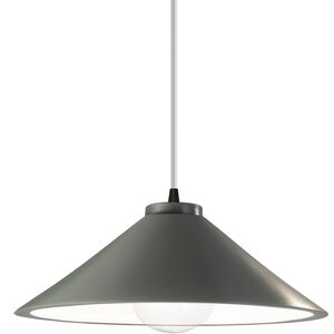 Radiance Collection 1 Light 12 inch Pewter Green with Matte Black Pendant Ceiling Light