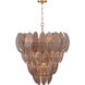 Marclaire 15 Light 32.75 inch Legacy Brass Pendant Ceiling Light in Brown Textured Handmade Glass