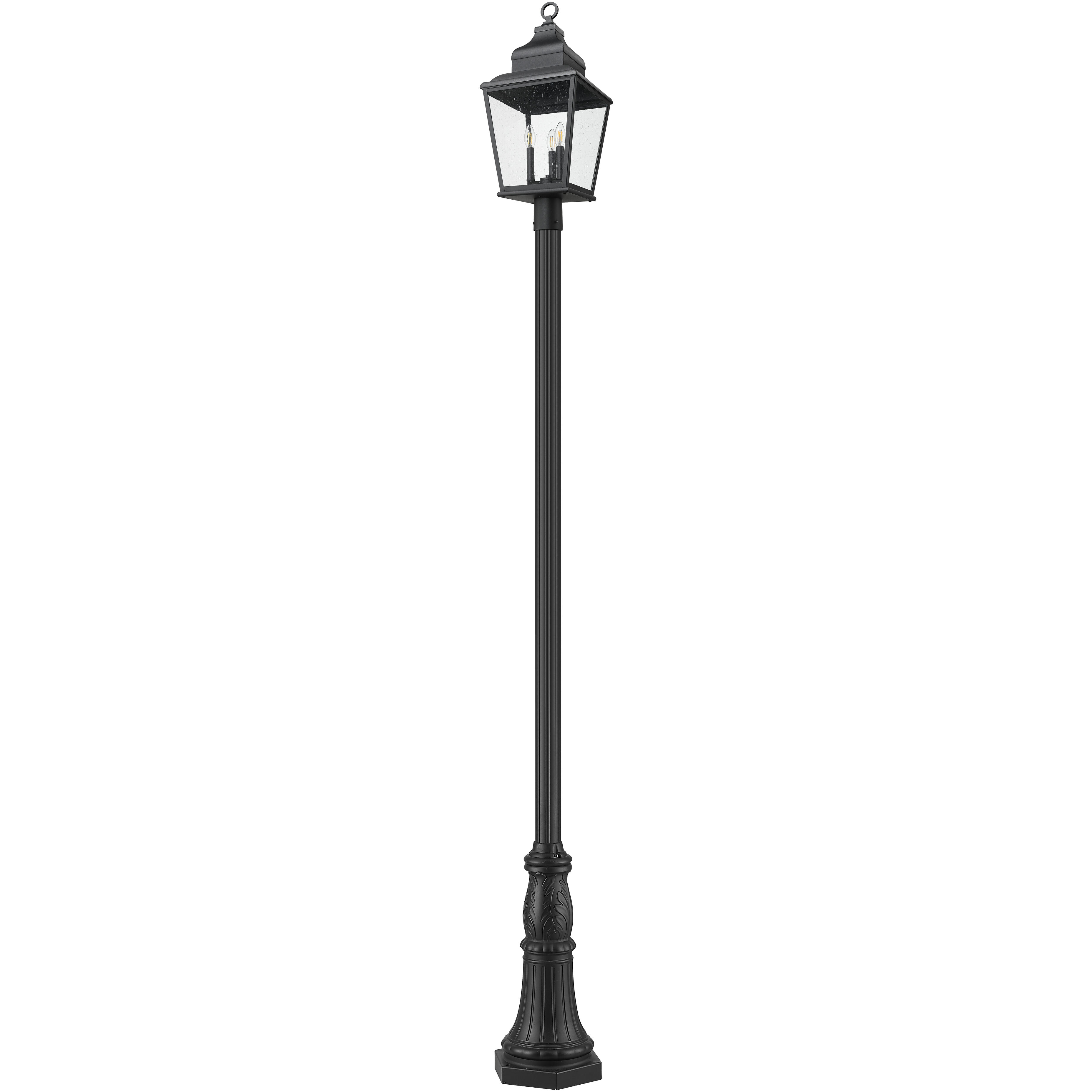 Raphael 3 Light 122 inch Sand Black Outdoor Post Mounted Fixture in Soft Sand Black