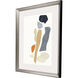 Silhouette Blocks Blue and Beige and Gray and Orange Framed Art