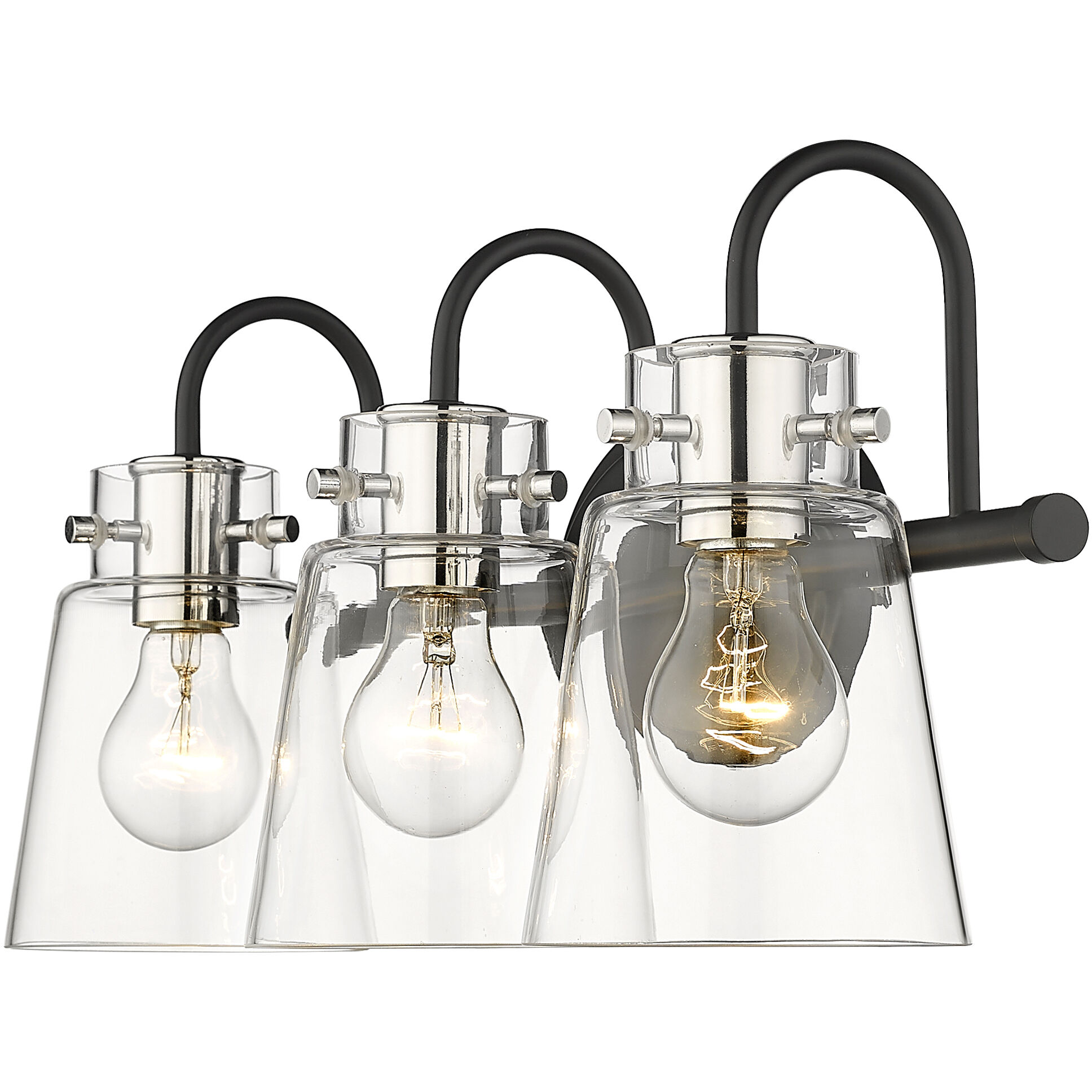 Bristow 3 Light 21 inch Matte Black and Polished Nickel Vanity Light Wall Light