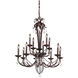 Chateau 12 Light 32 inch Rich Brown with Clear Chandelier Ceiling Light