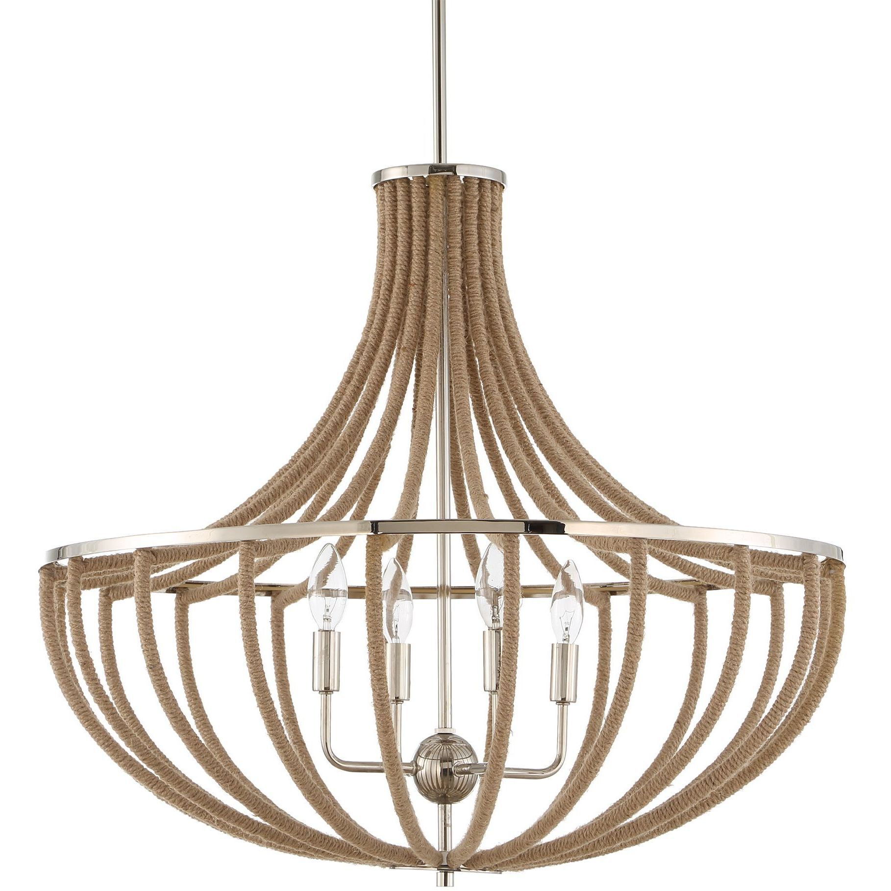 Lovelock 4 Light 27.5 inch Polished Nickel Chandelier Ceiling Light