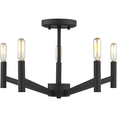 Vector 5 Light 18 inch Midnight Black Semi-Flush Mount Ceiling Light