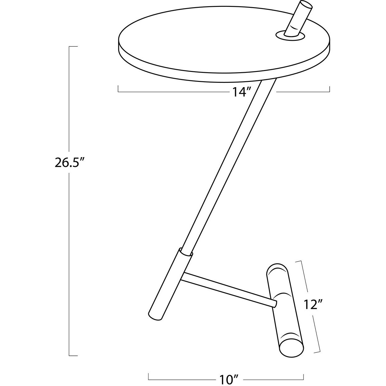 Spyder 26.5 X 14 inch Polished Nickel Side Table