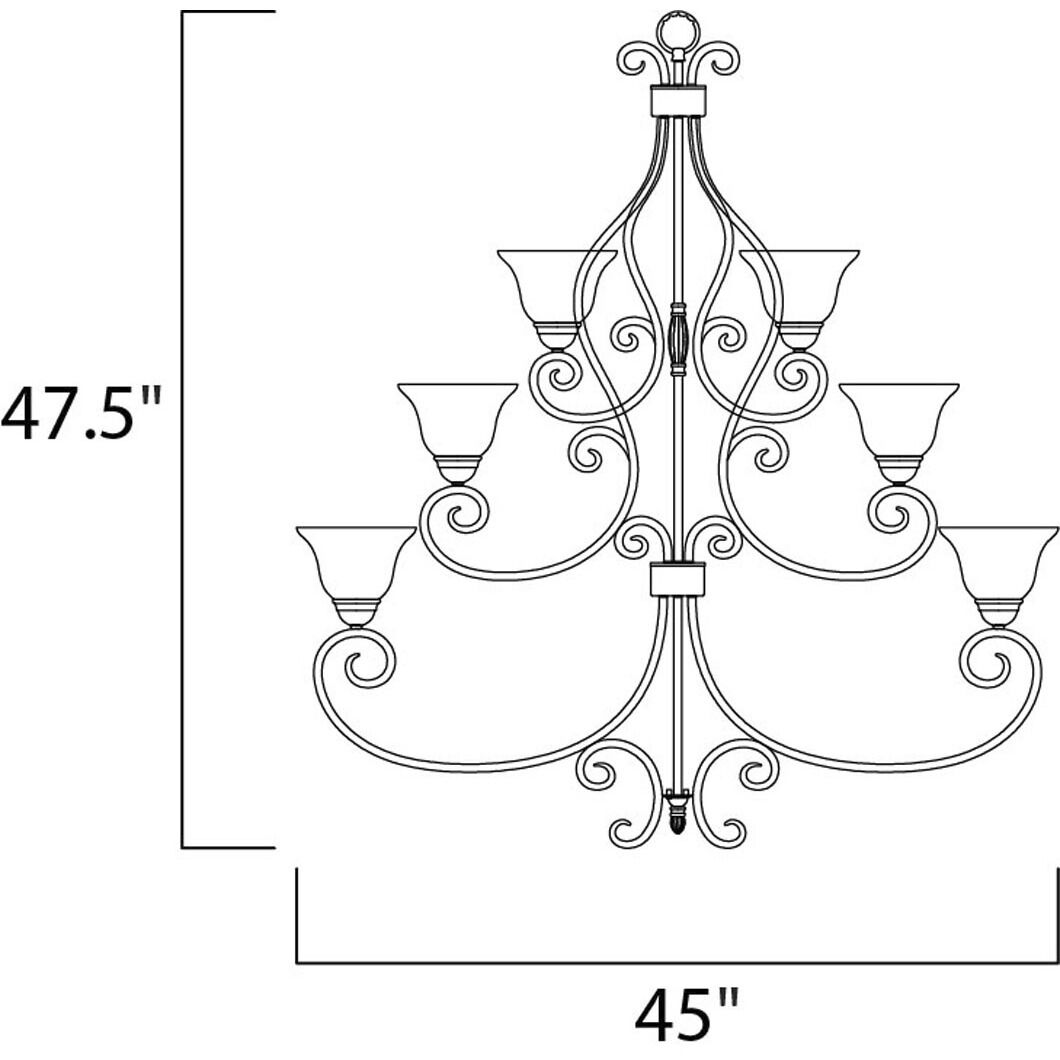 Manor 15 Light 45 inch Oil Rubbed Bronze Multi-Tier Chandelier Ceiling Light