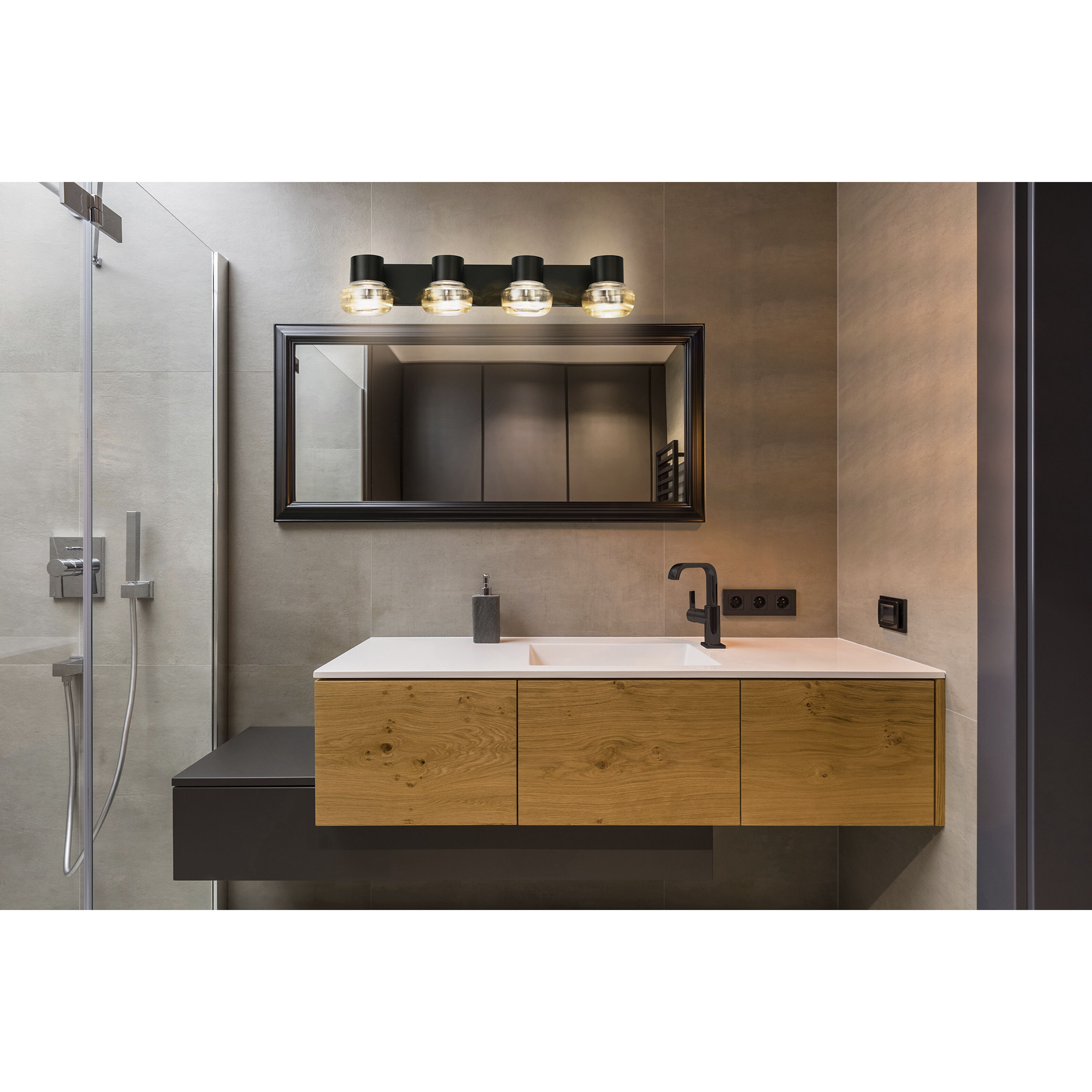 Belby LED 30.87 inch Black Bath Vanity Wall Light