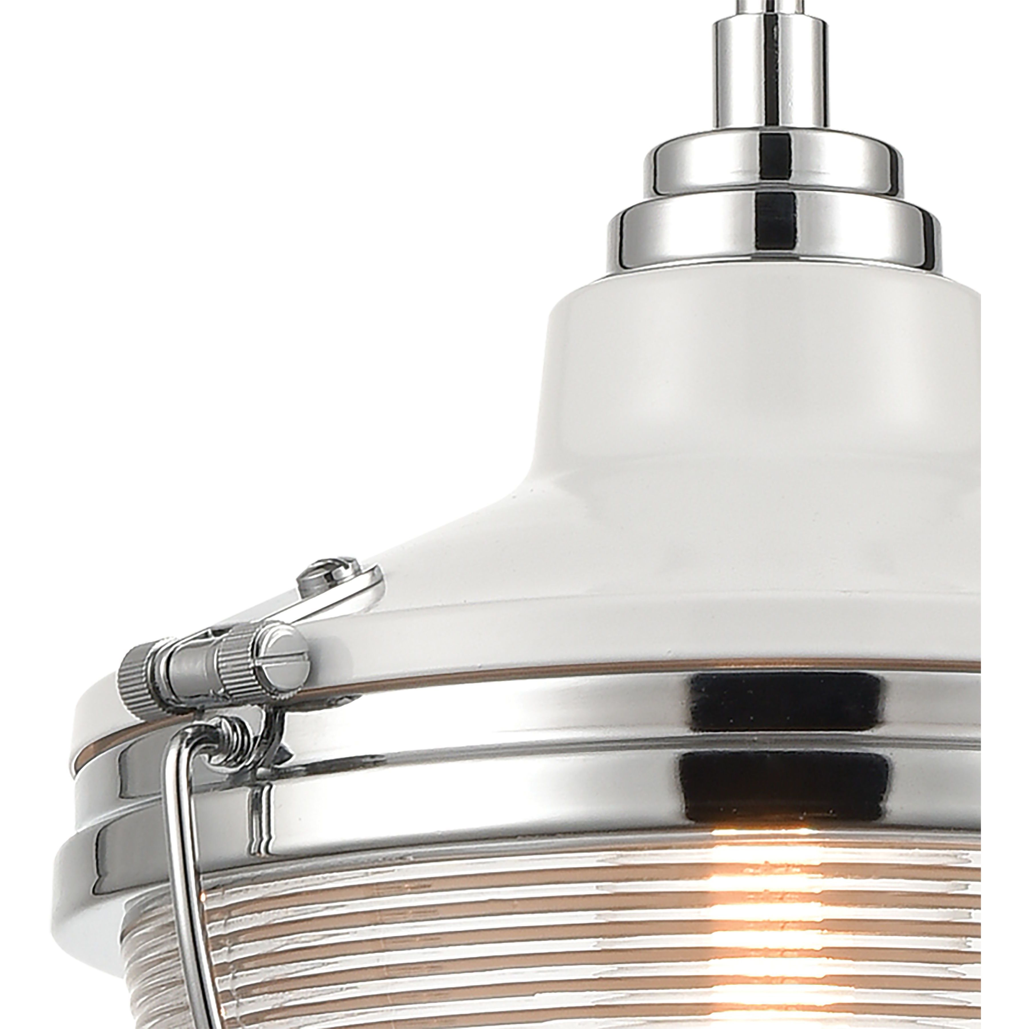 Seaway Passage 1 Light 10 inch Polished Nickel with White Mini Pendant Ceiling Light