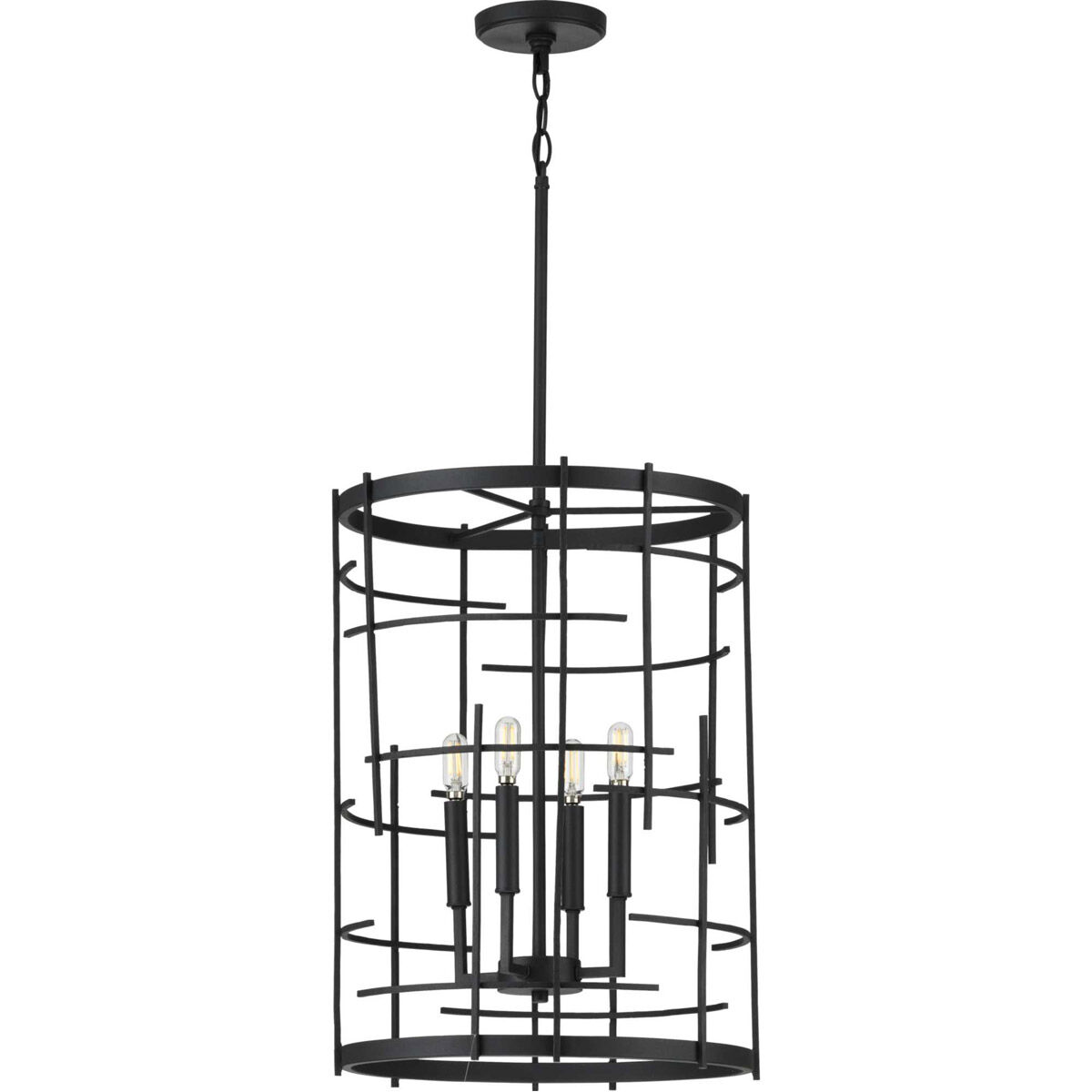 Torres 4 Light 16 inch Textured Black Foyer Pendant Ceiling Light, Design Series