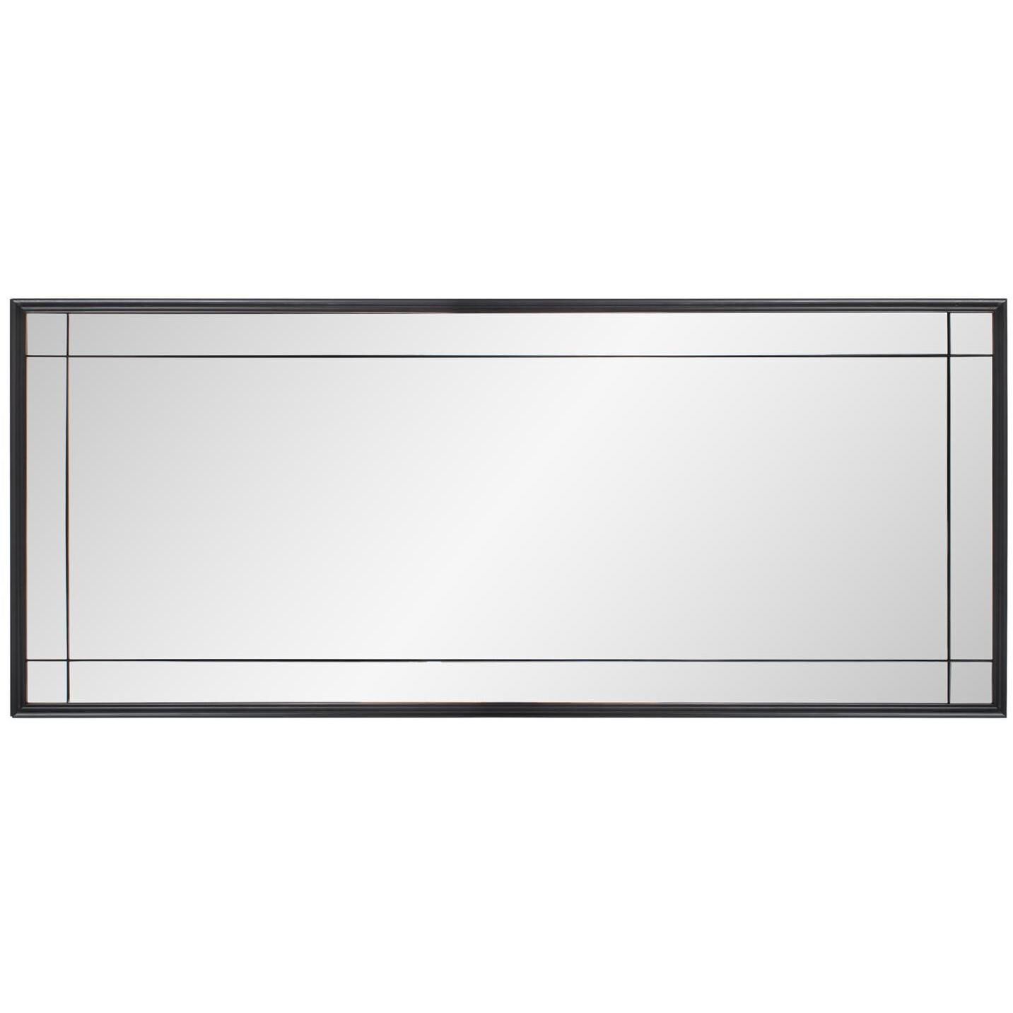 Chiverny 70 X 30 inch Matte Black French Panel Mirror