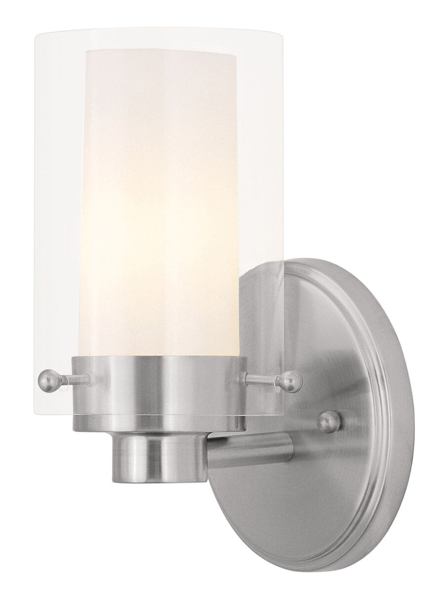 Manhattan 1 Light 5 inch Brushed Nickel Bath Vanity Wall Light
