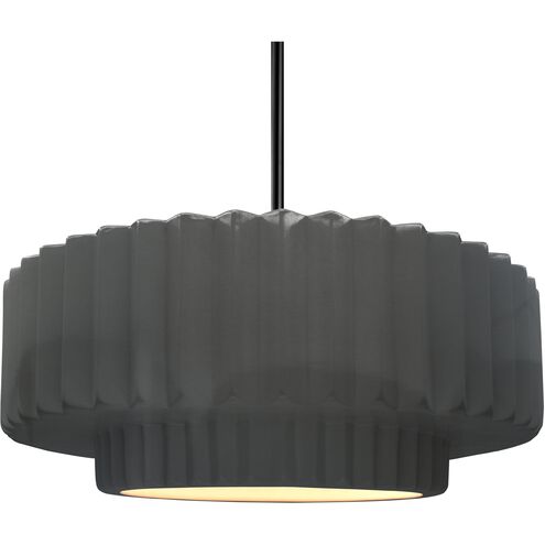 Radiance LED 16.25 inch Gloss Grey and Matte Black Pendant Ceiling Light