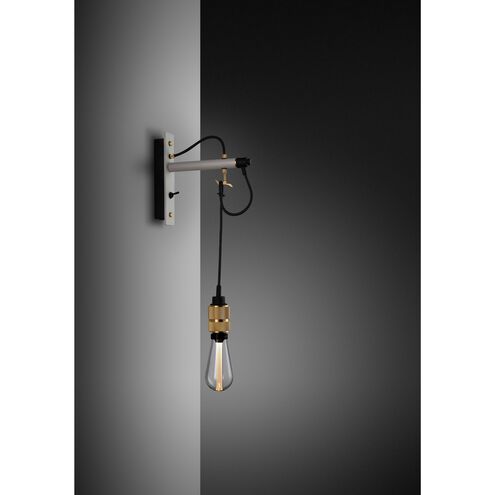 Hooked Wall Light in Stone / Brass, Nude
