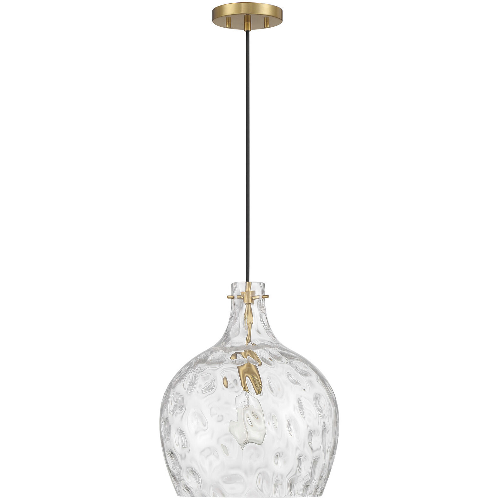 Coastal 1 Light 12.75 inch Natural Brass Pendant Ceiling Light