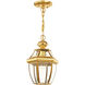 Monterey 1 Light 8.5 inch Polished Brass Outdoor Pendant Lantern