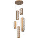 Tessera LED 21.3 inch Novel Brass Multi-Pendant Ceiling Light