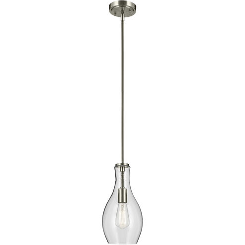 Everly 1 Light Brushed Nickel Pendant Ceiling Light