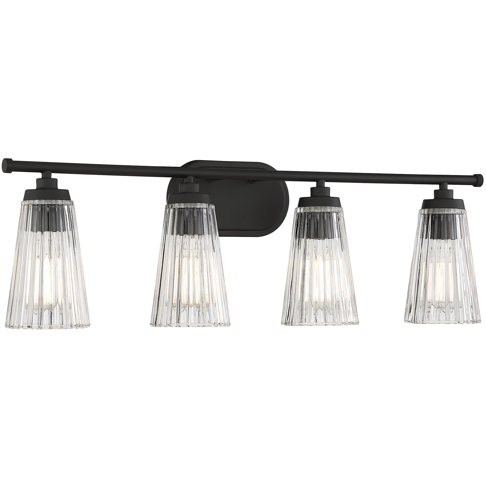 Chantilly 4 Light 30.5 inch Black Bathroom Vanity Light Wall Light, Essentials