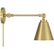 Vintage 2 Light 6 inch Natural Brass Wall Sconce Wall Light