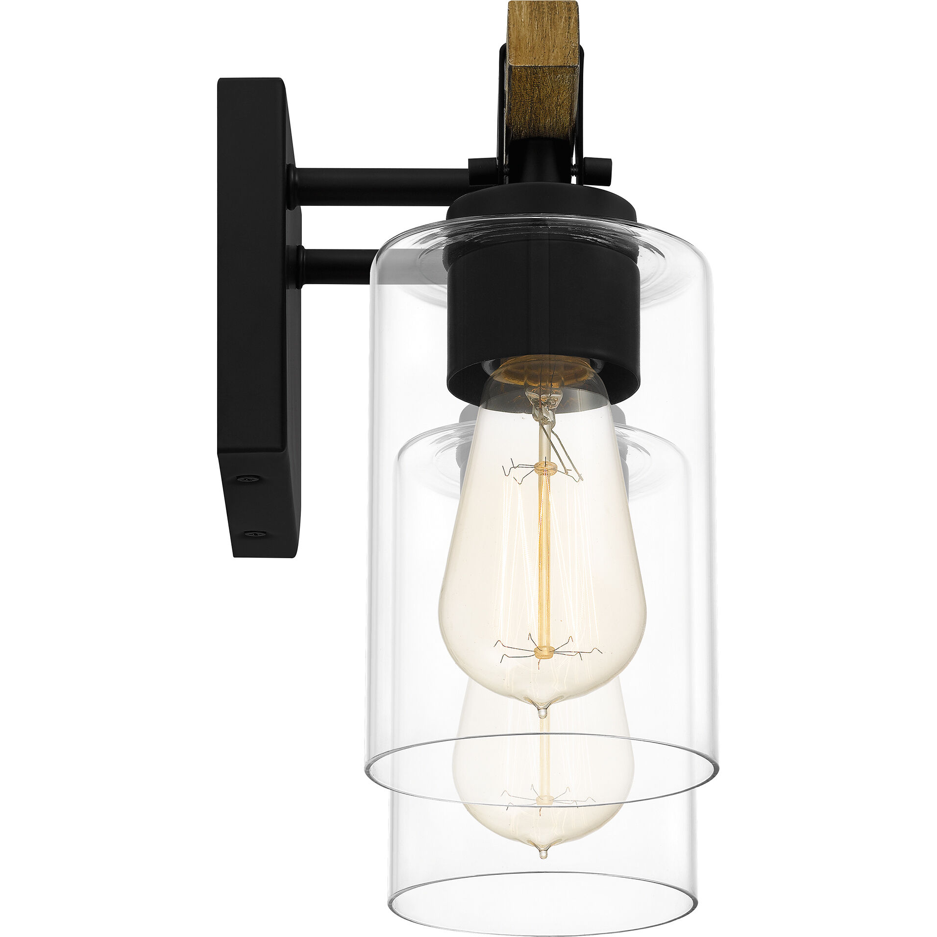 Devon Court 2 Light 16 inch Matte Black Bath Light Wall Light