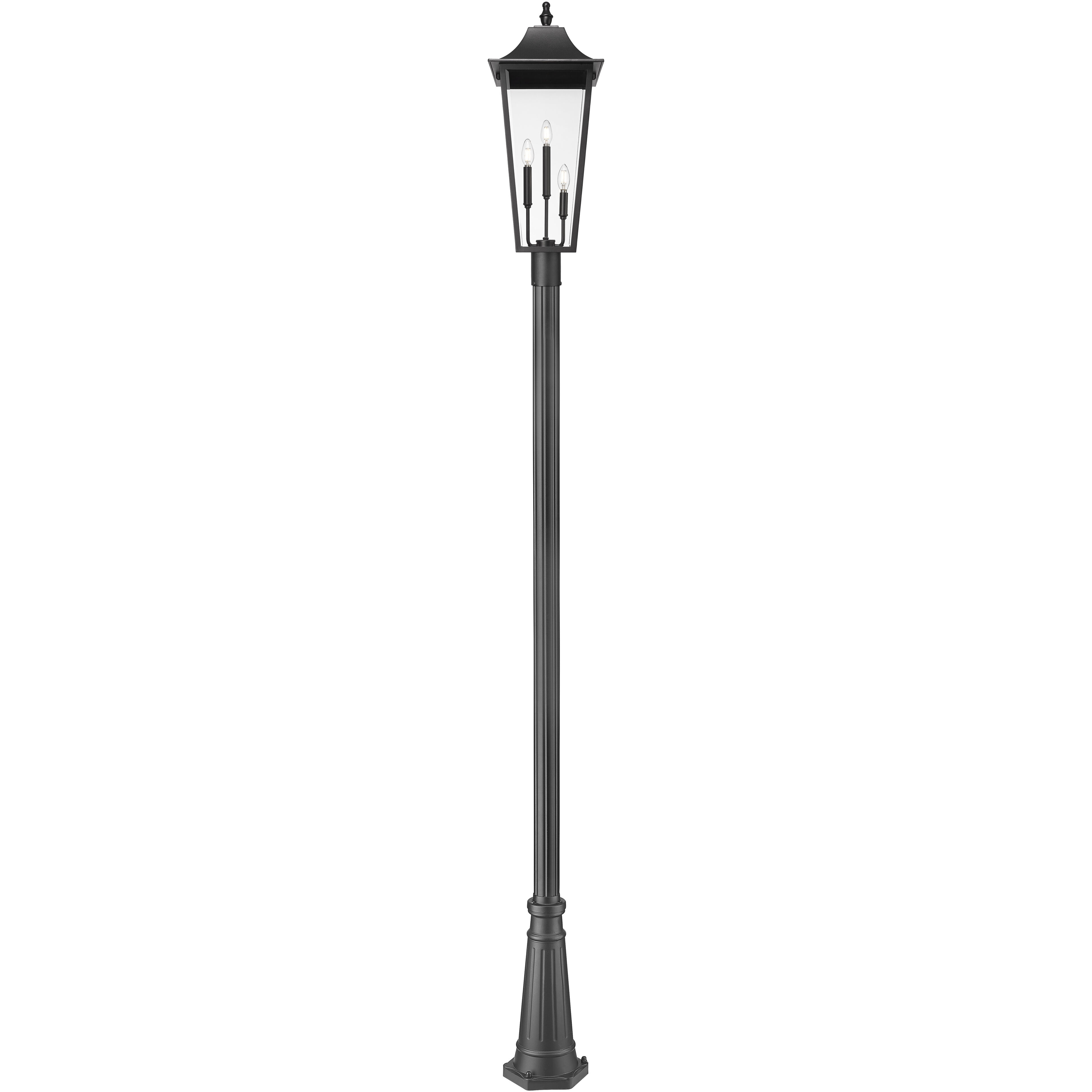 Gannon 3 Light 125.5 inch Black Outdoor Post Mounted Fixture in G9