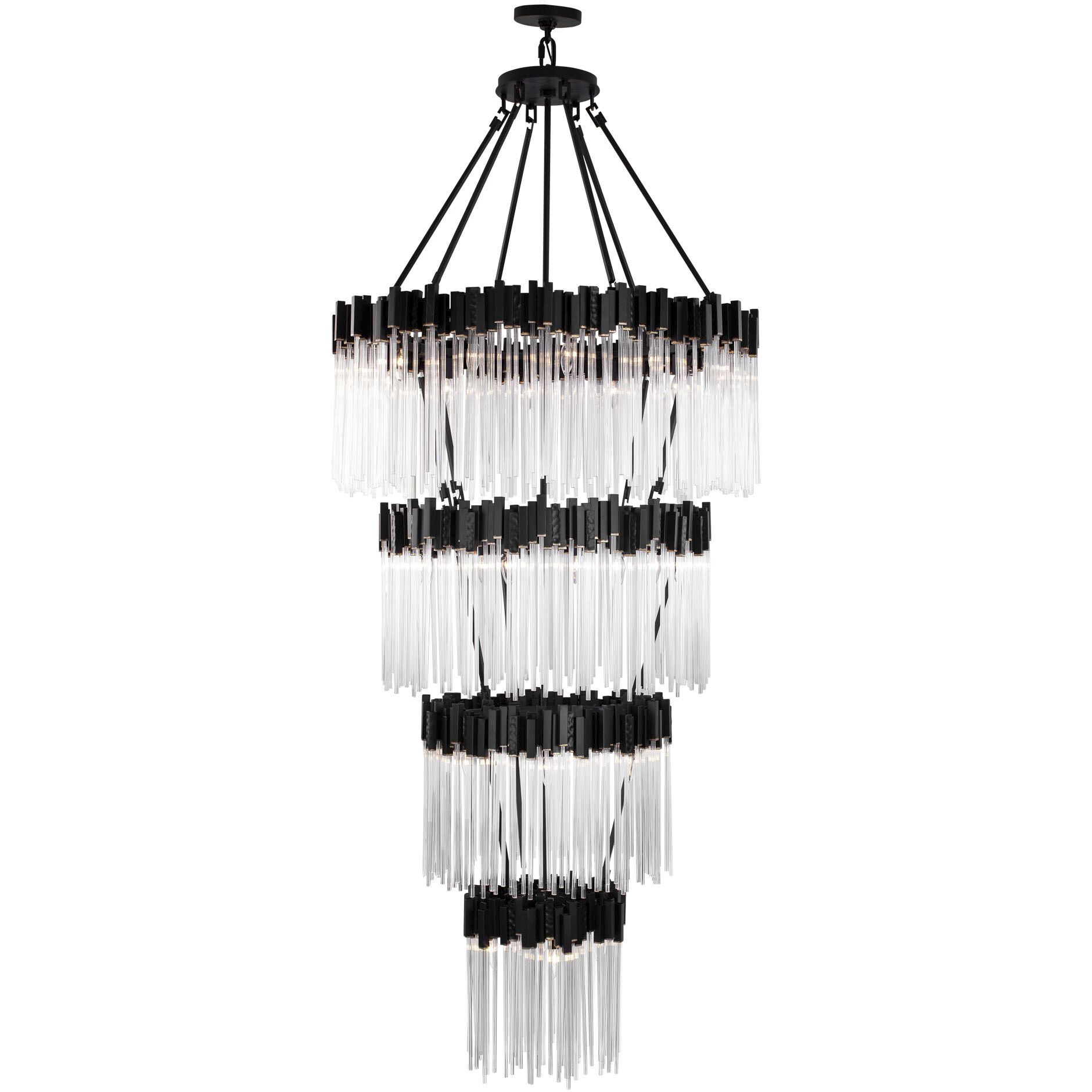 Matrix 30 Light 40 inch Matte Black and French Gold Chandelier Ceiling Light