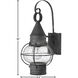Cape Cod Outdoor Wall Mount Lantern in Aged Zinc, Small
