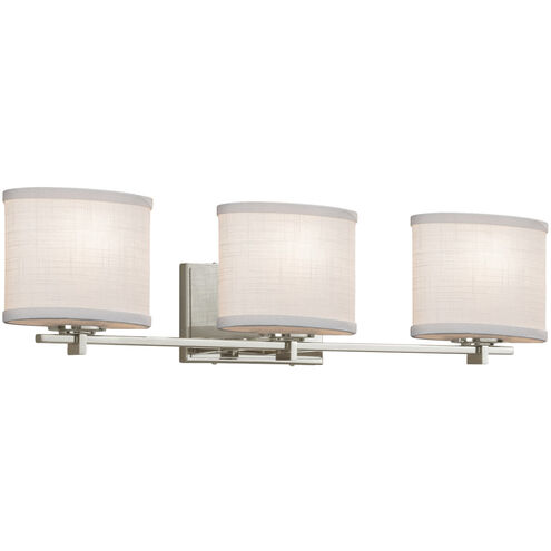 Textile 26.75 inch Brushed Nickel Bath Bar Wall Light in LED, White, Oval, Era