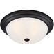 Decorative 3 Light 15 inch Oil Rubbed Bronze Flushmount Ceiling Light in Etched, Large