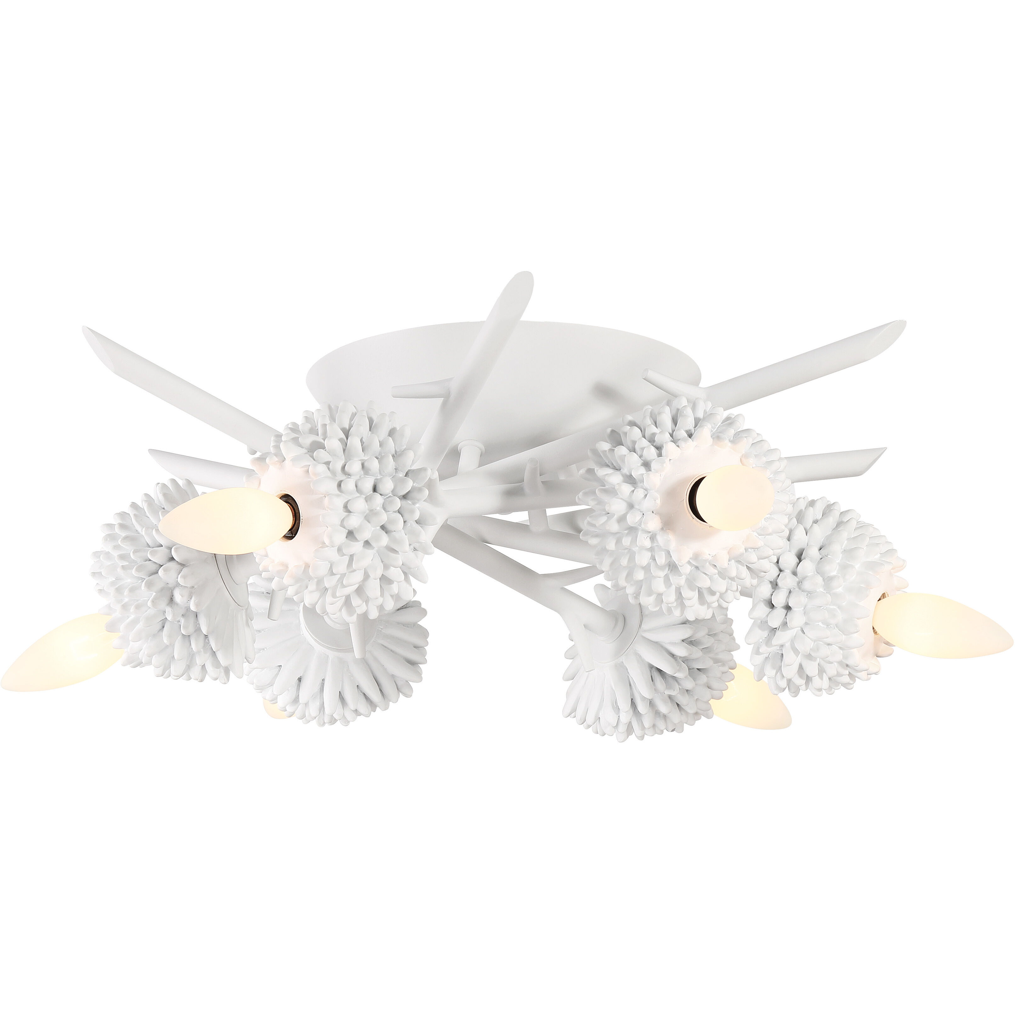 North Fork 6 Light 18.88 inch Sand White Flush Mount Ceiling Light