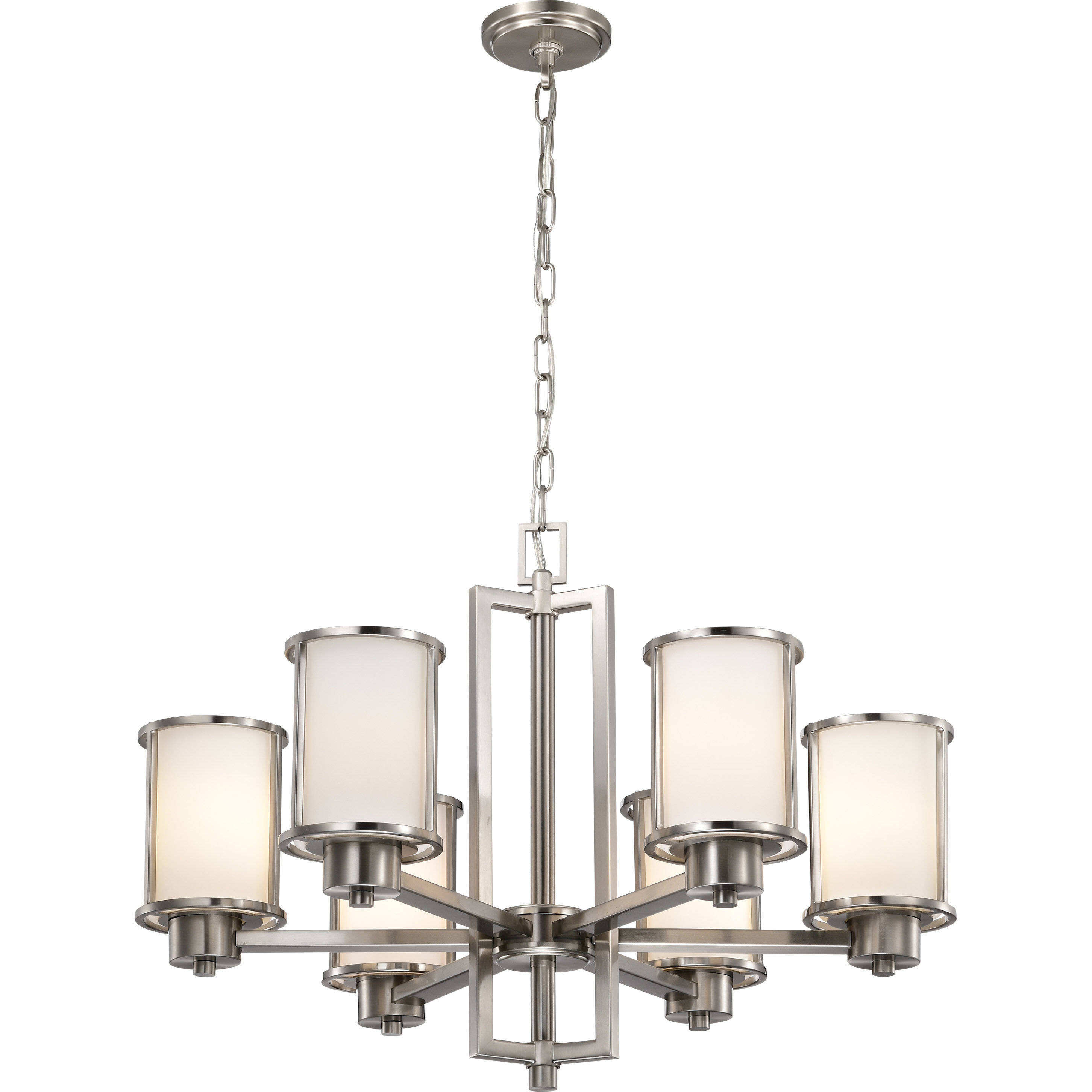 Odeon 6 Light 28 inch Brushed Nickel Chandelier Ceiling Light