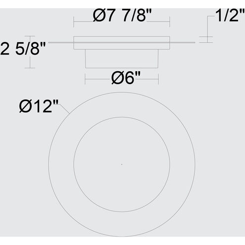 Plate LED 12 inch Brushed Stainless Steel Outdoor Flush Mount