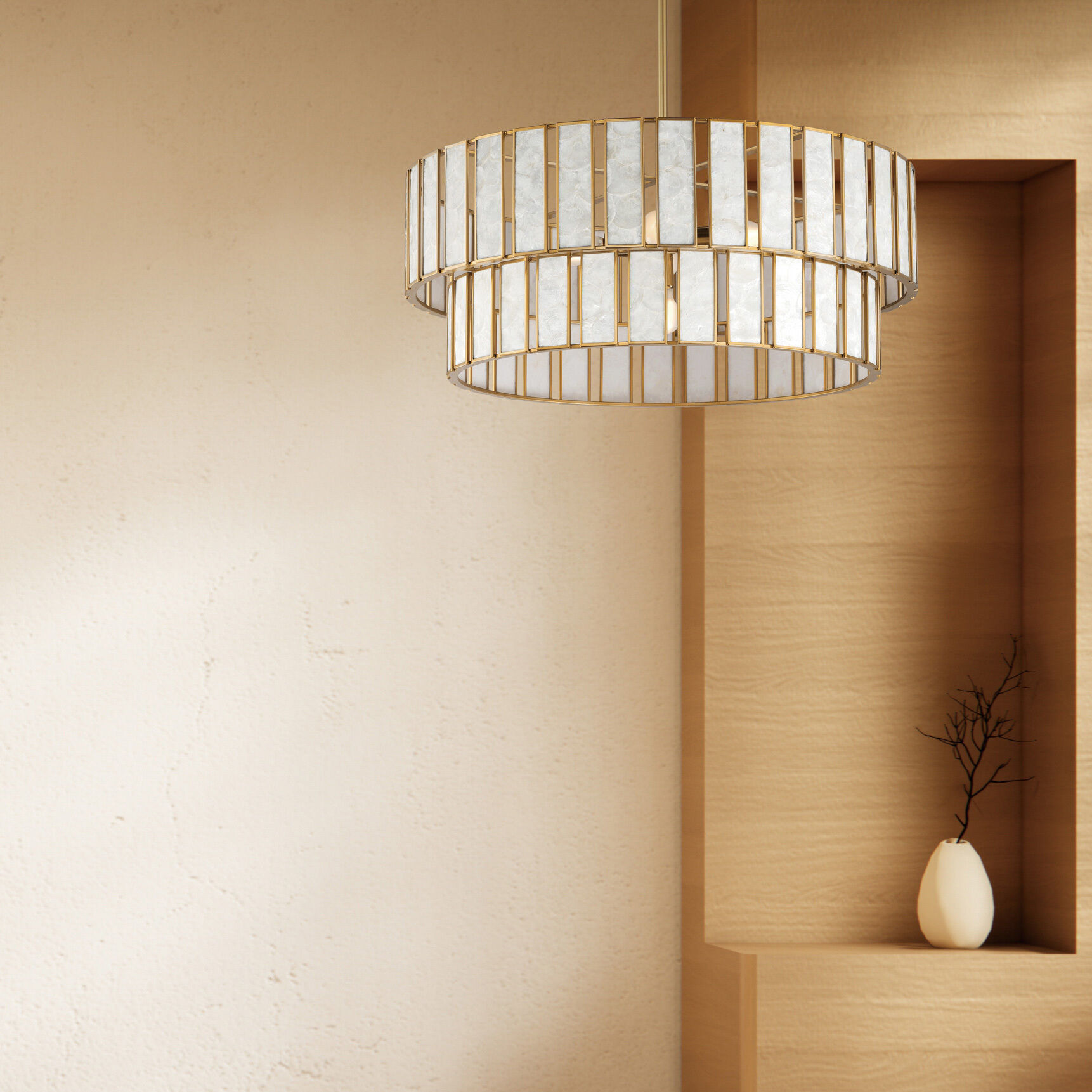 Brass capiz chandelier online