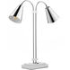 Symmetry 20.5 inch Polished Nickel Double Desk Lamp Portable Light