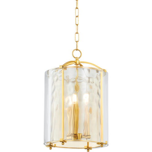 Ramsey 3 Light 12 inch Aged Brass Indoor Lantern Ceiling Light