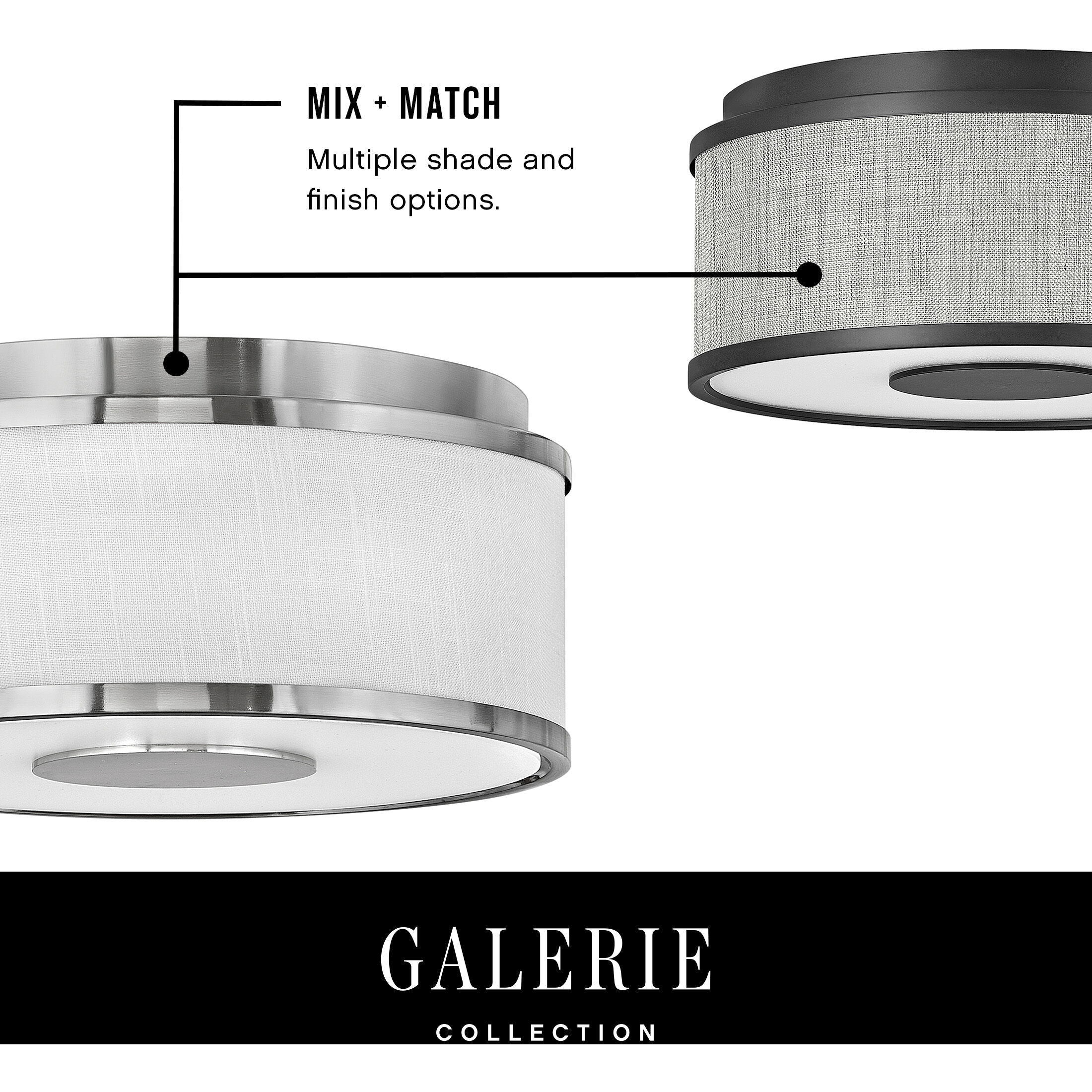 Galerie Halo 2 Light 13.25 inch Black Indoor Flush Mount Ceiling Light