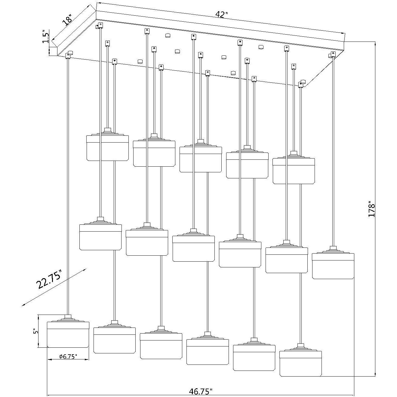 Renaud LED 46.75 inch Modern Gold Linear Chandelier Ceiling Light
