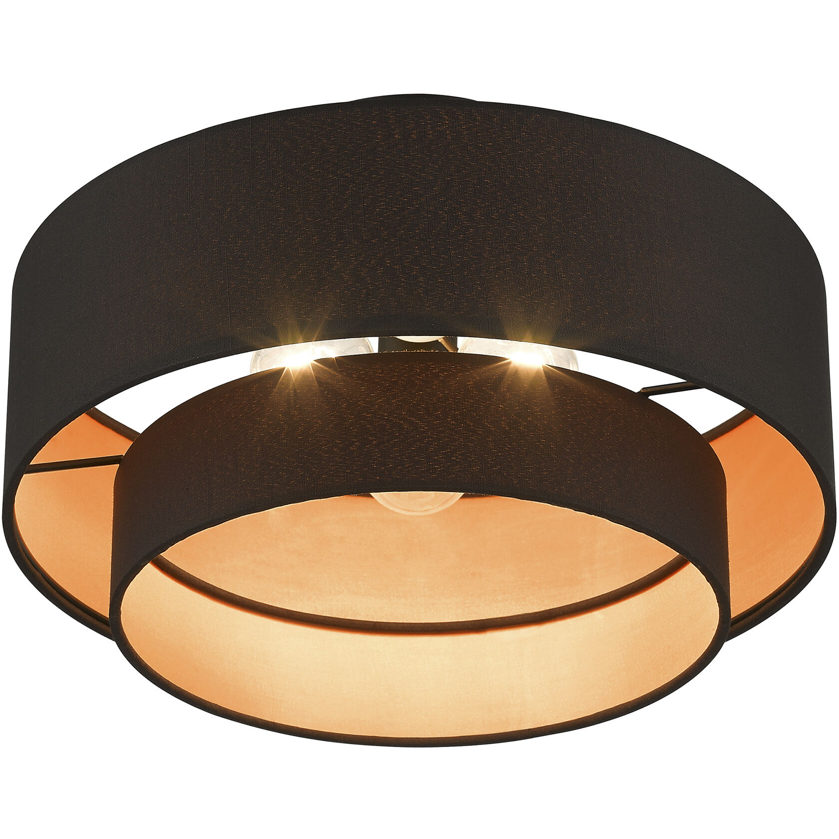 Sentosa 3 Light 15 inch Black Semi Flush Mount Ceiling Light, Large