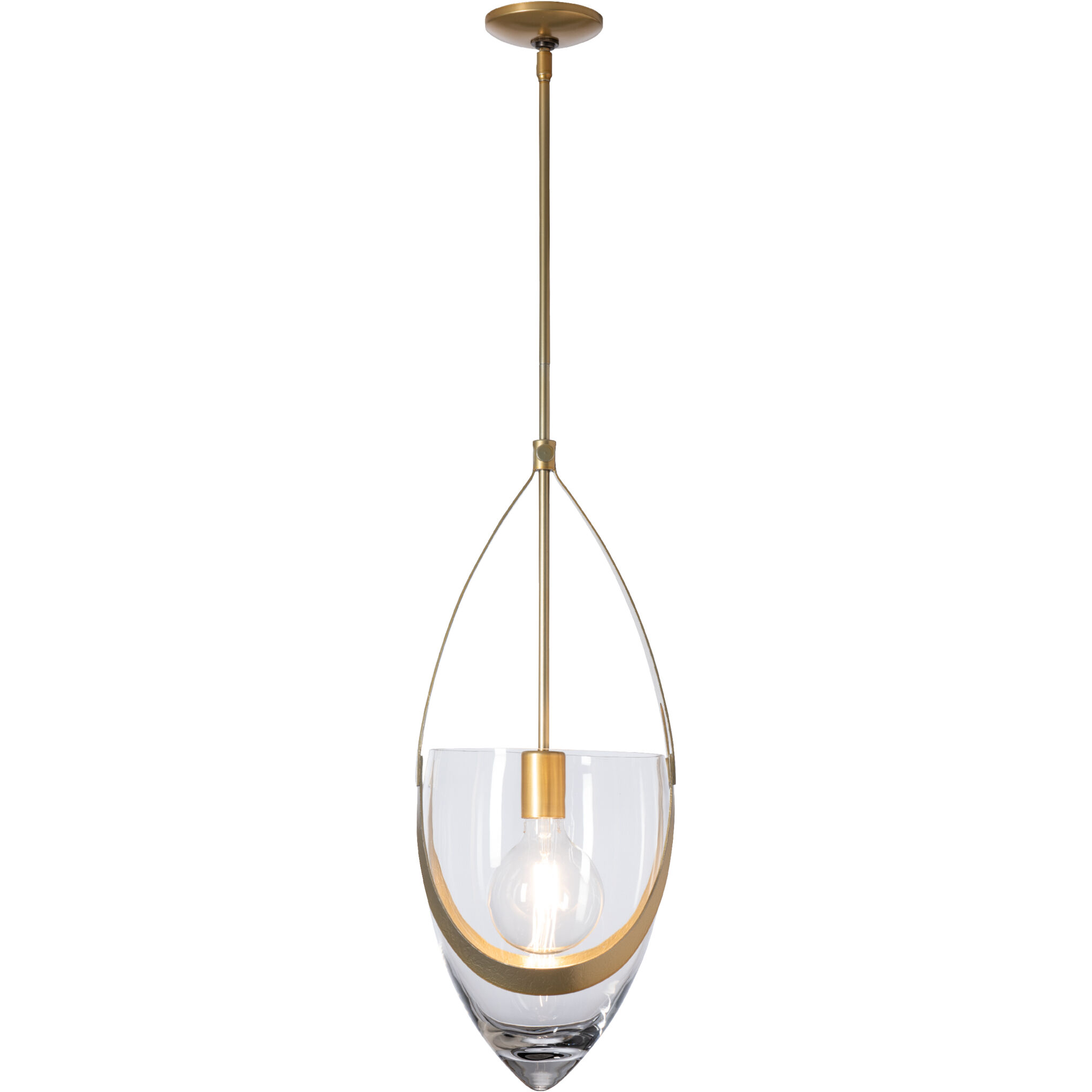 Vaso 1 Light 10.9 inch Modern Brass Pendant Ceiling Light