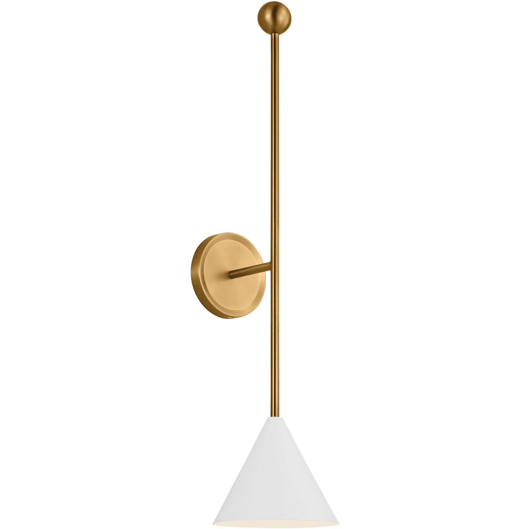 AERIN Cosmo Bath Vanity Wall Sconce Wall Light in Matte White / Burnished Brass