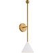AERIN Cosmo 1 Light 6.88 inch Matte White and Burnished Brass Bath Vanity Wall Sconce Wall Light in Matte White / Burnished Brass