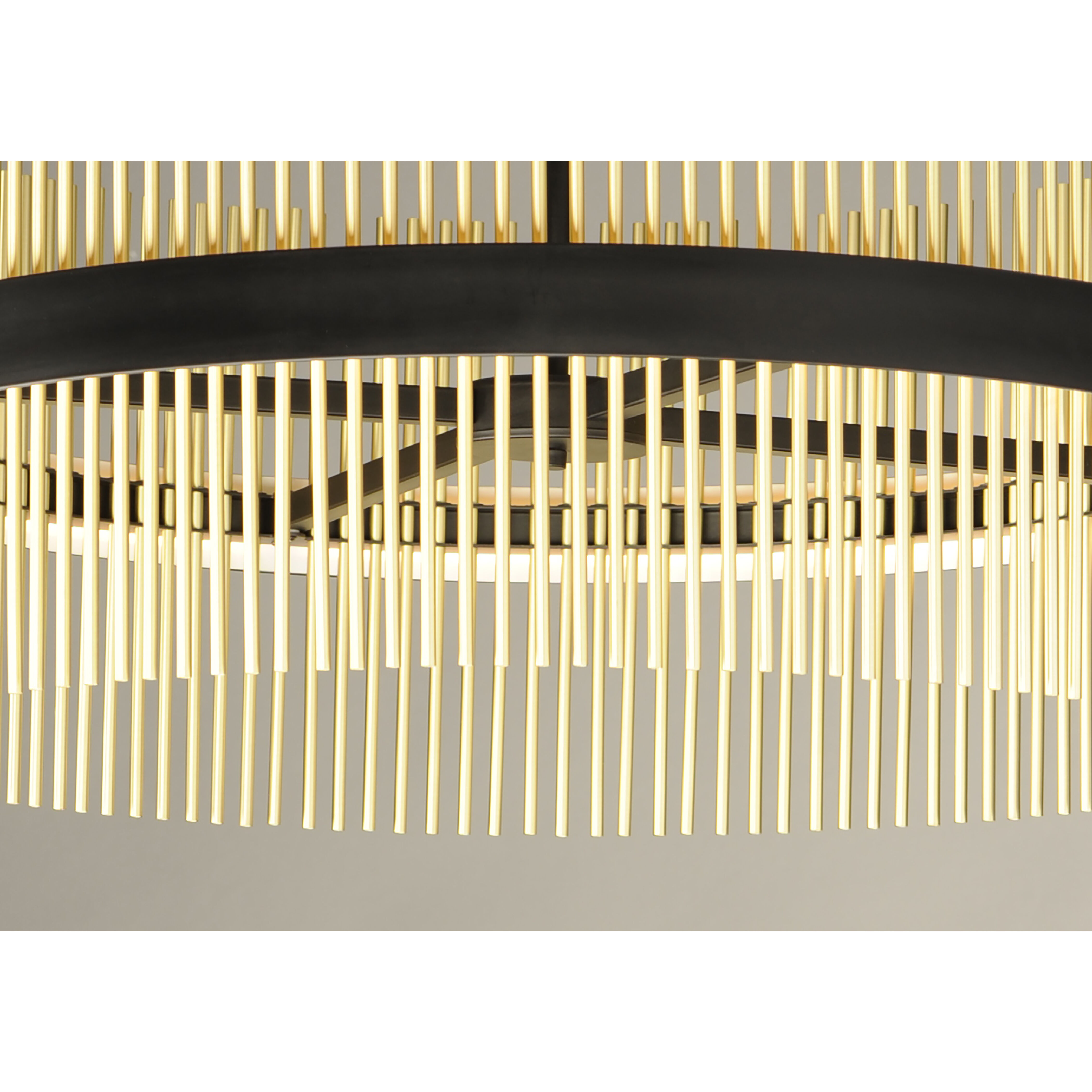 Chimes LED 33.75 inch Black and Satin Brass Single Pendant Ceiling Light 