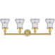 Bellmont 4 Light 33.5 inch Satin Gold Bath Vanity Light Wall Light in Clear Glass