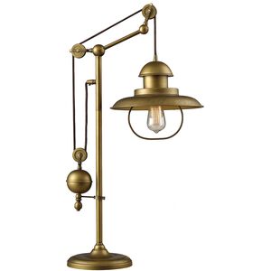 Farmhouse Antique Brass 12 inch Table Lamp Portable Light